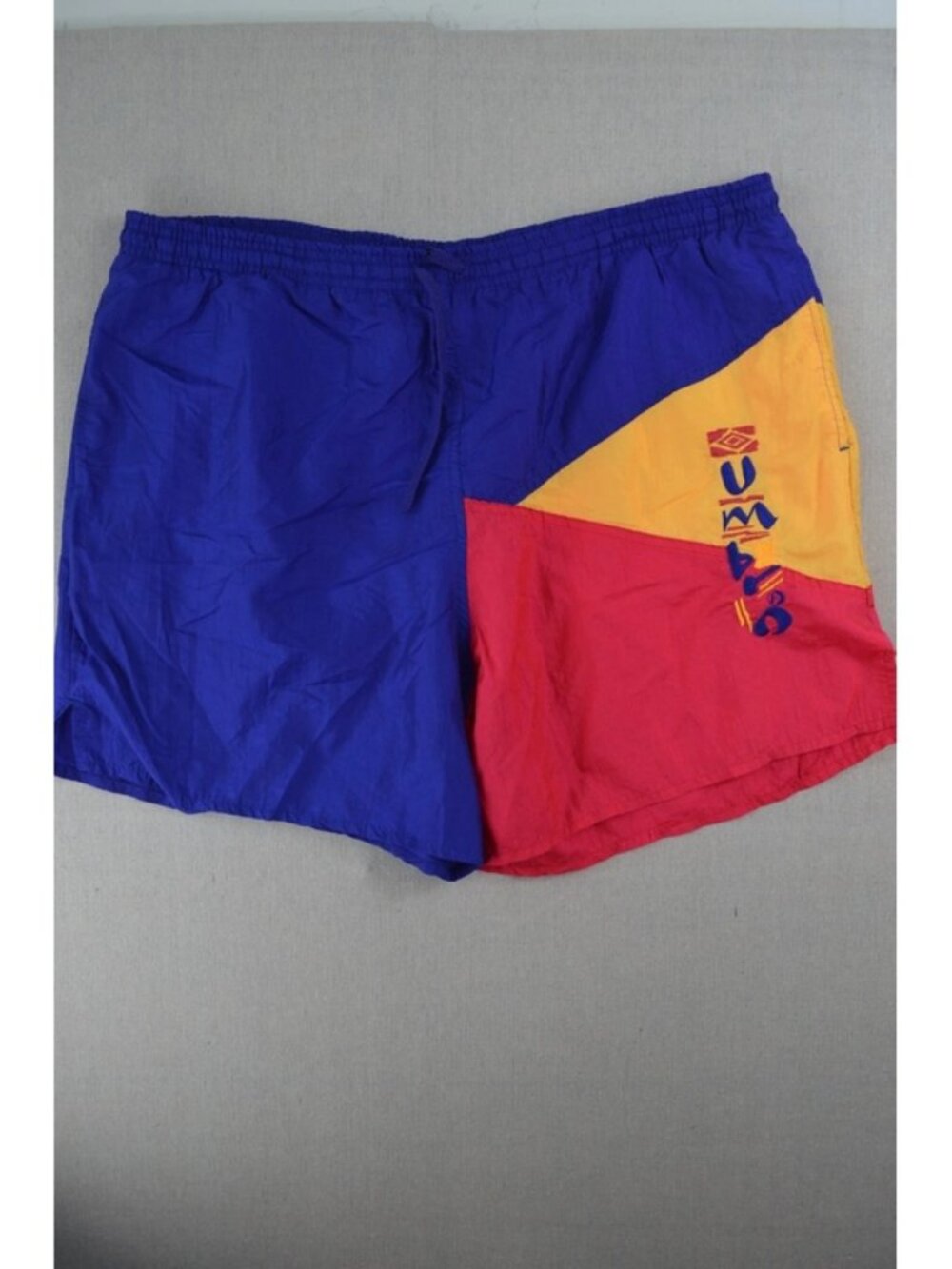 Vintage 90s Umbro Mens Multicolor Sand Soccer Shorts Color Block USA Made XL
